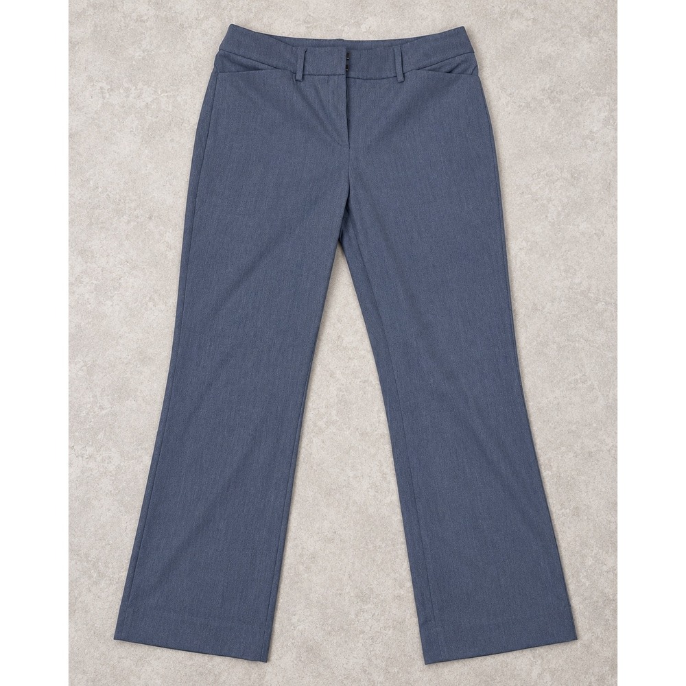 Ann Taylor Factory Women 4 Blue Heathered Straight Leg Dress Pants Trousers